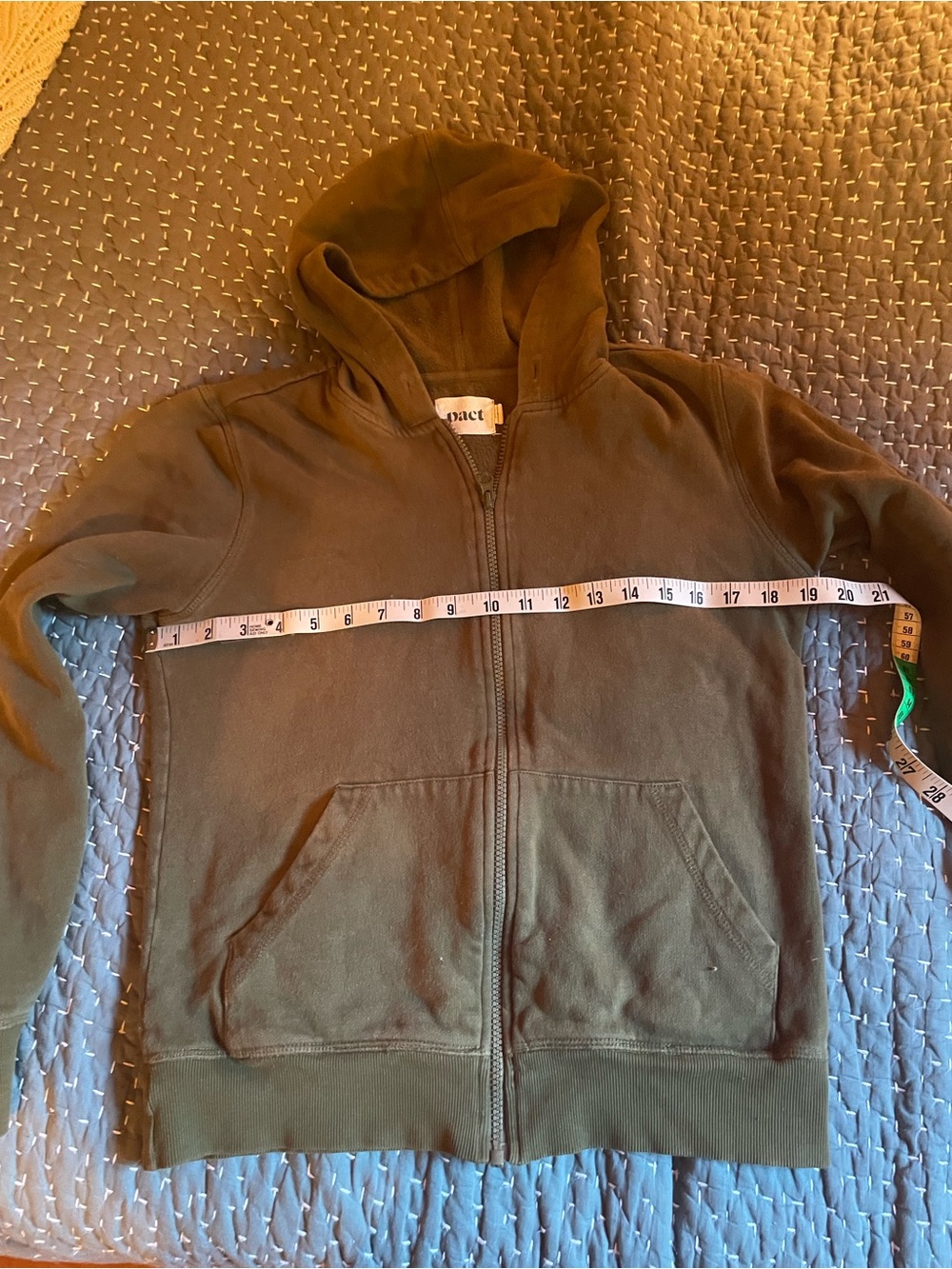 Pact Olive Hooded Zip-Up Jacket